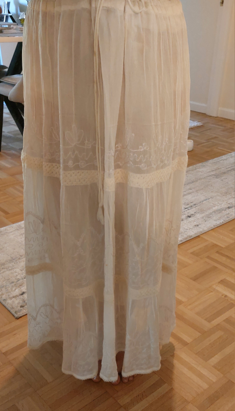White Tiered Embroidered Maxi Skirt - photo 2