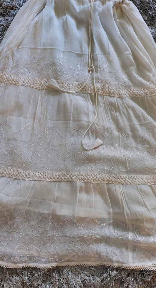 White Tiered Embroidered Maxi Skirt - photo 4