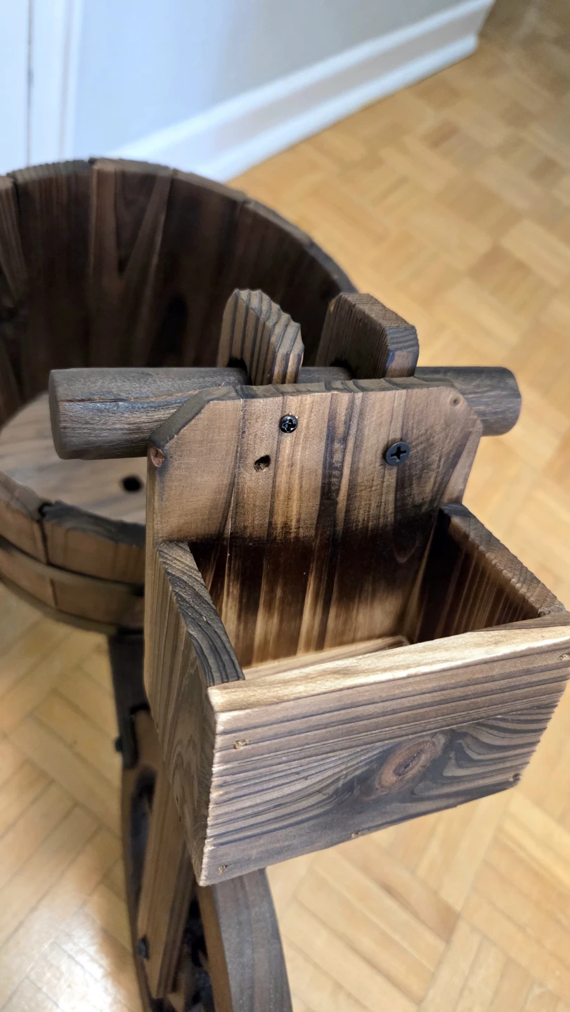 Rustic Wooden Bicycle Barrel Planter Garden/Patio Décor *new - photo 5