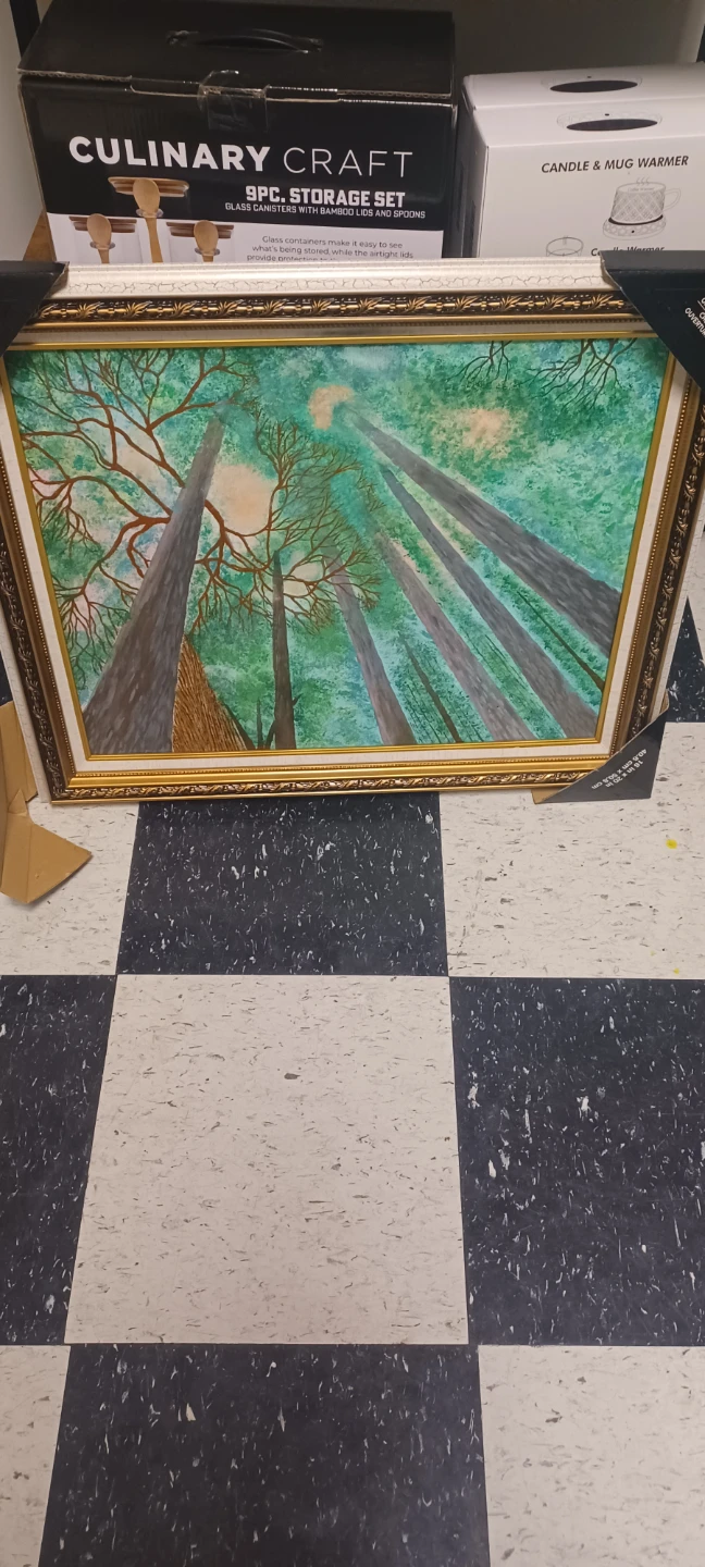 Framed Painting of Tall Trees - photo 2