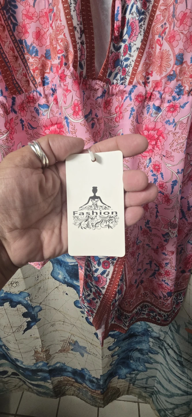 Pink Floral Print Cover-Up Tunic Top - photo 3