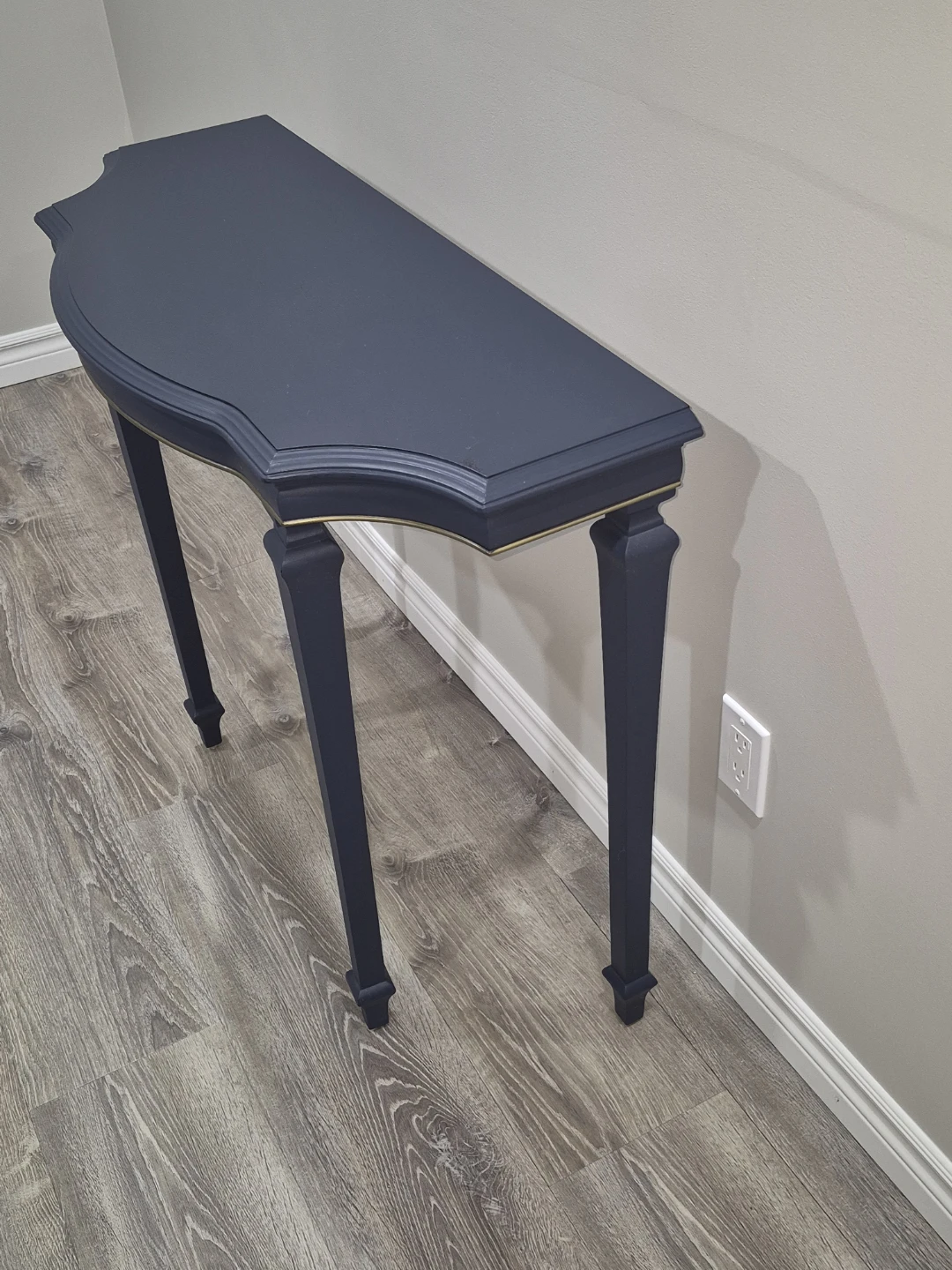 Dark Blue Console Table with Gold Trim - photo 2