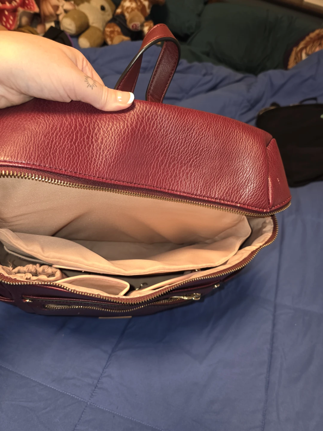 Poppy & Peonies Berry vegan leather backpack - photo 2
