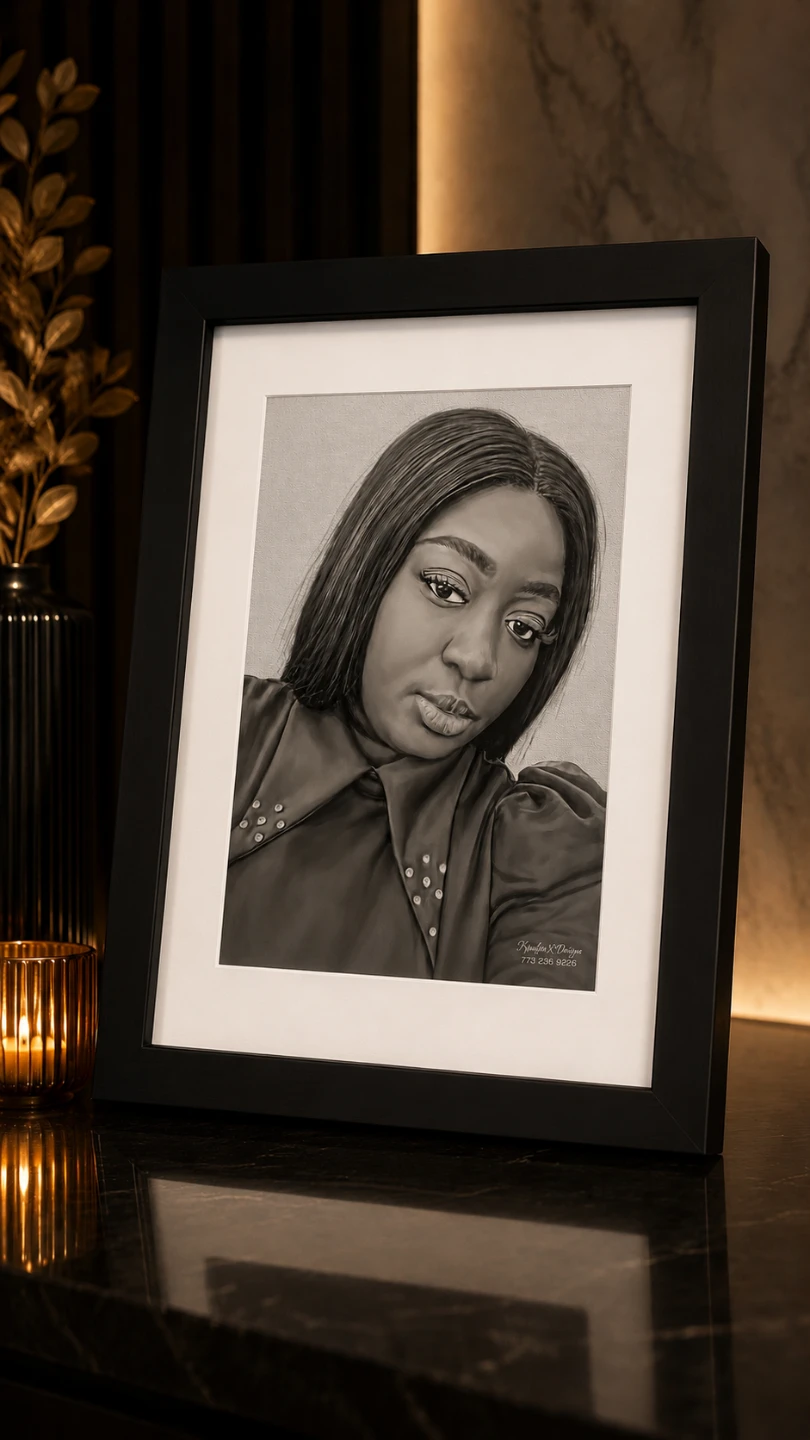 Custom Framed Portrait Drawing - photo 2