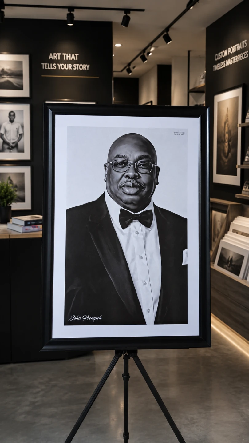 Custom Framed Portrait Drawing - photo 3