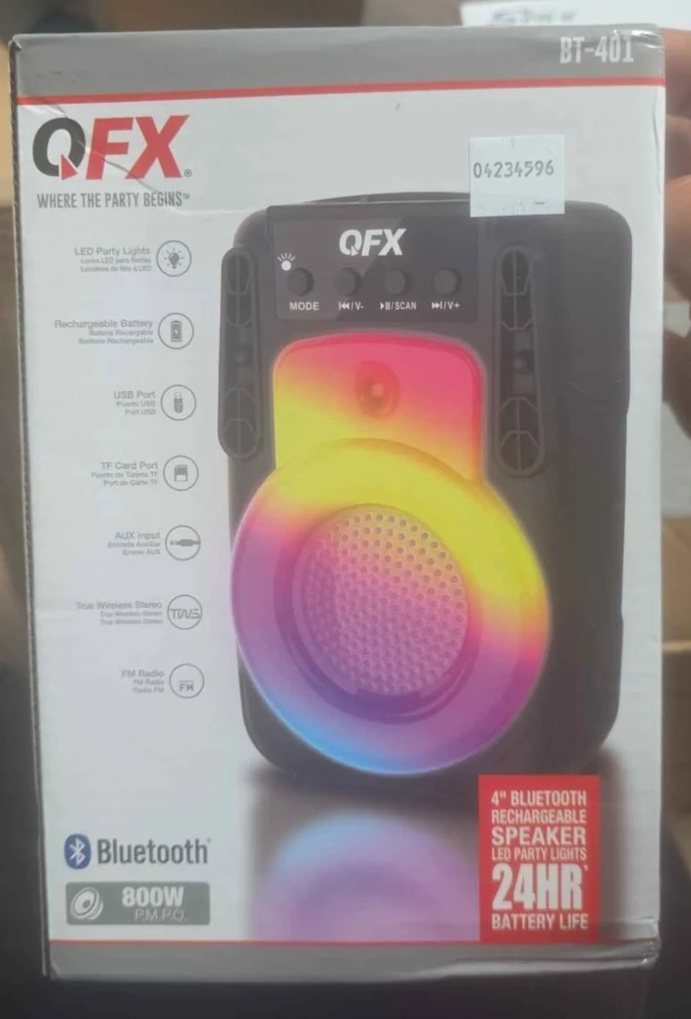 QFX BT-401 4" Bluetooth Rechargeable Speaker