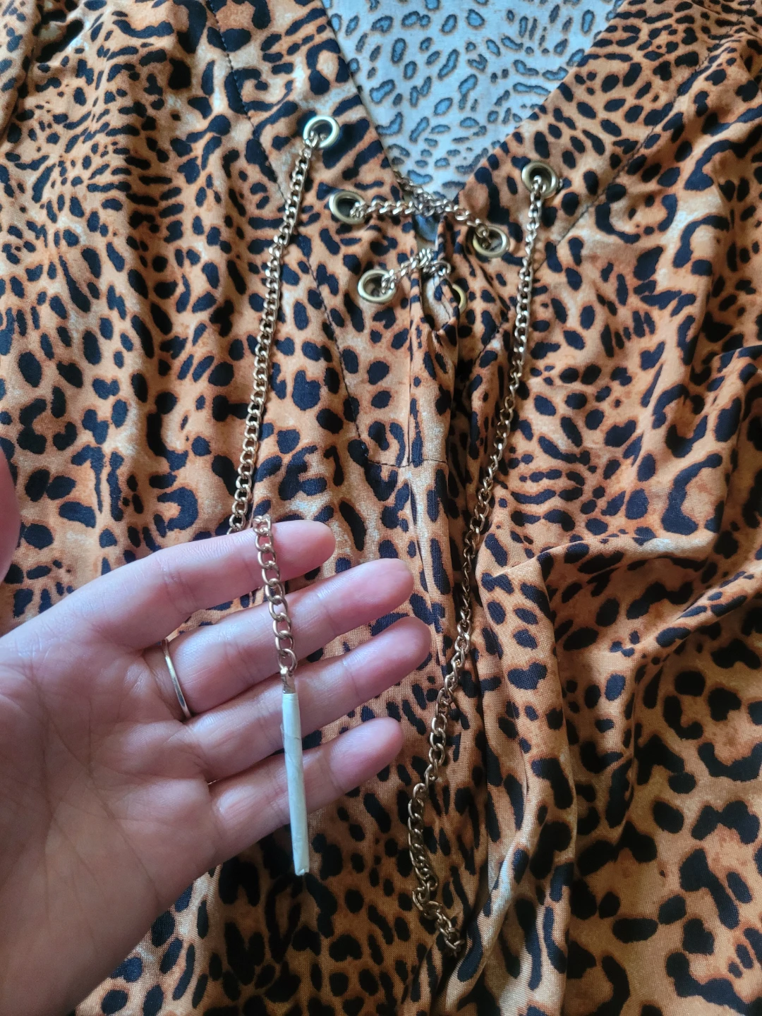 Lily Morgan Leopard Print Long Sleeve Top - Size L - photo 2