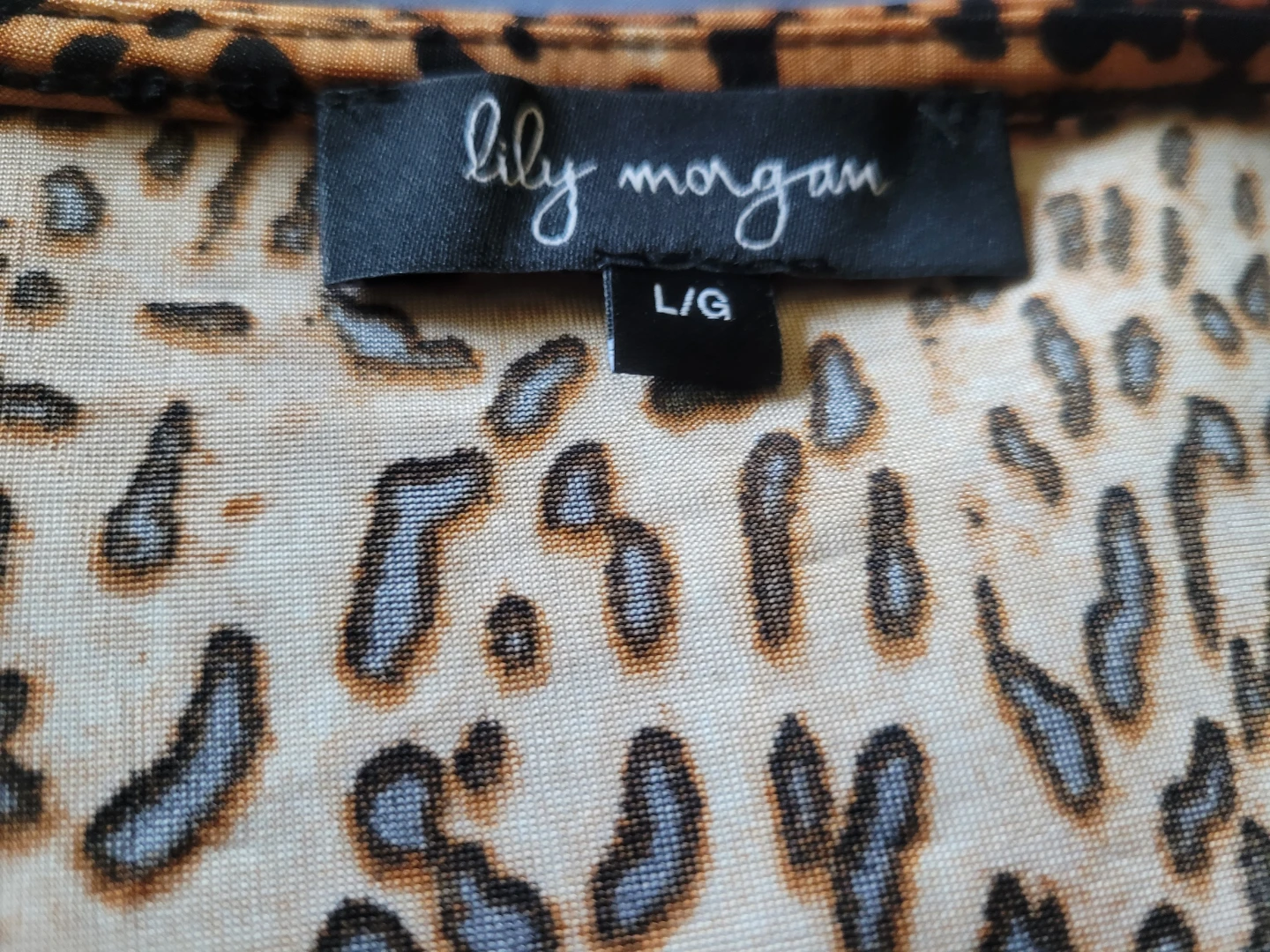 Lily Morgan Leopard Print Long Sleeve Top - Size L - photo 3