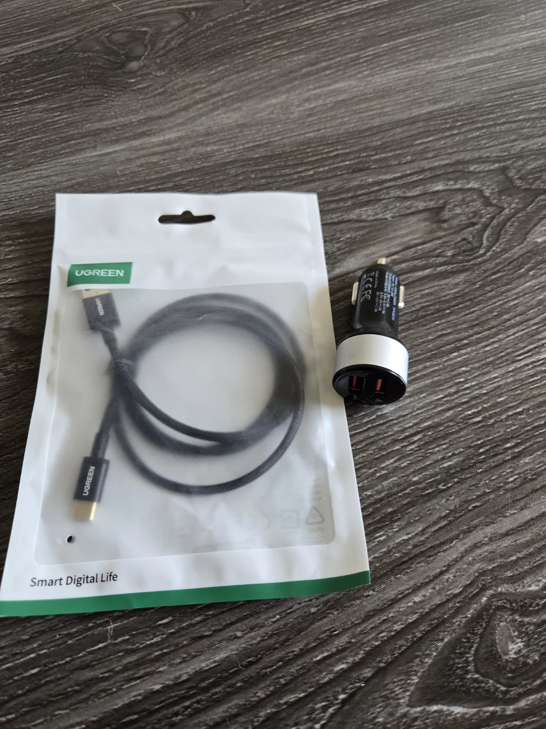 UGREEN USB-C to USB-C Cable and Car Charger