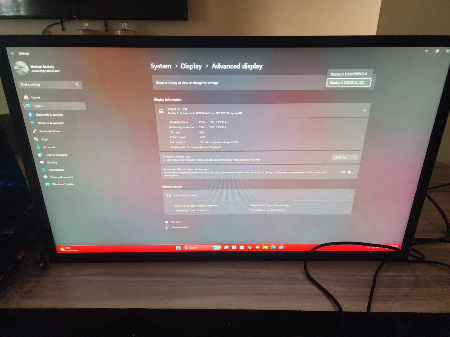 ZOWIE 240HZ Gaming Monitor