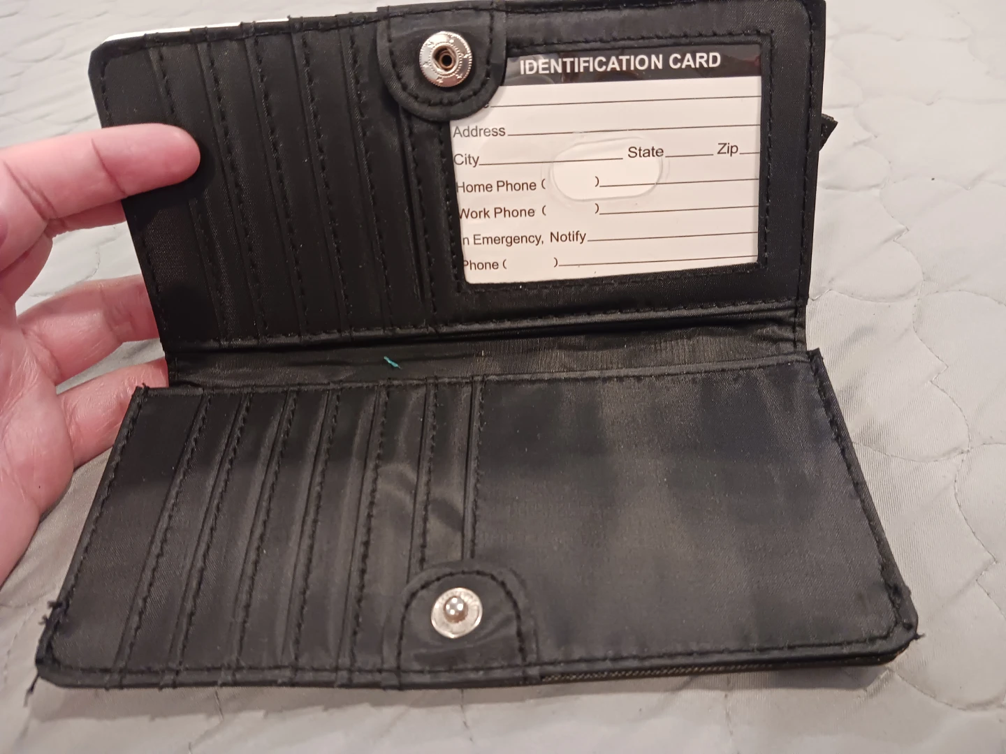 Time and Tru Slim Wallet Black White Stripe - photo 2
