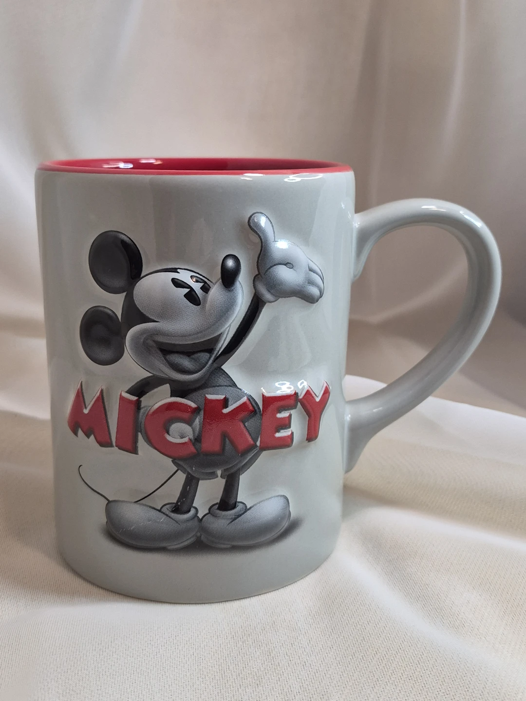 Disney 3D Mickey Mouse Mug Grey Silhouette with Red Details Mug - photo 2