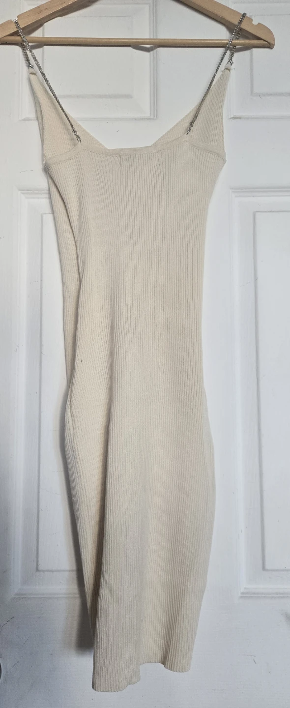 Diyana Secret Cream Ribbed Dress with Chain Straps - S/M - photo 2