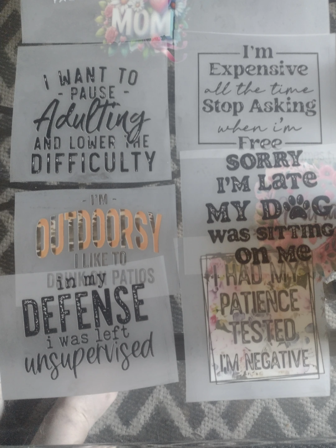 Heat Transfer Vinyl Decals - Assorted Designs