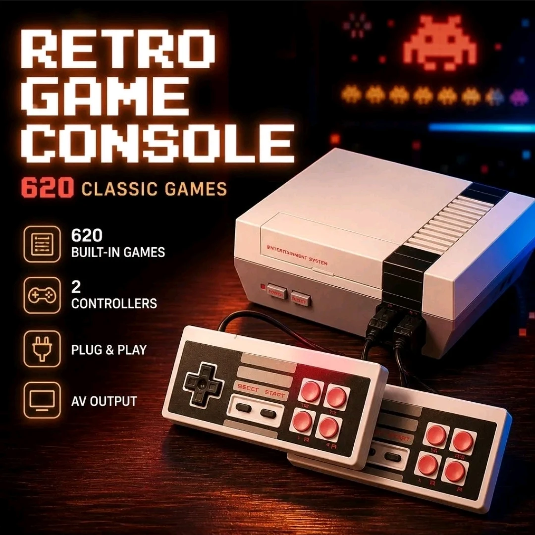 Retro Game Console with 620 Classic Games