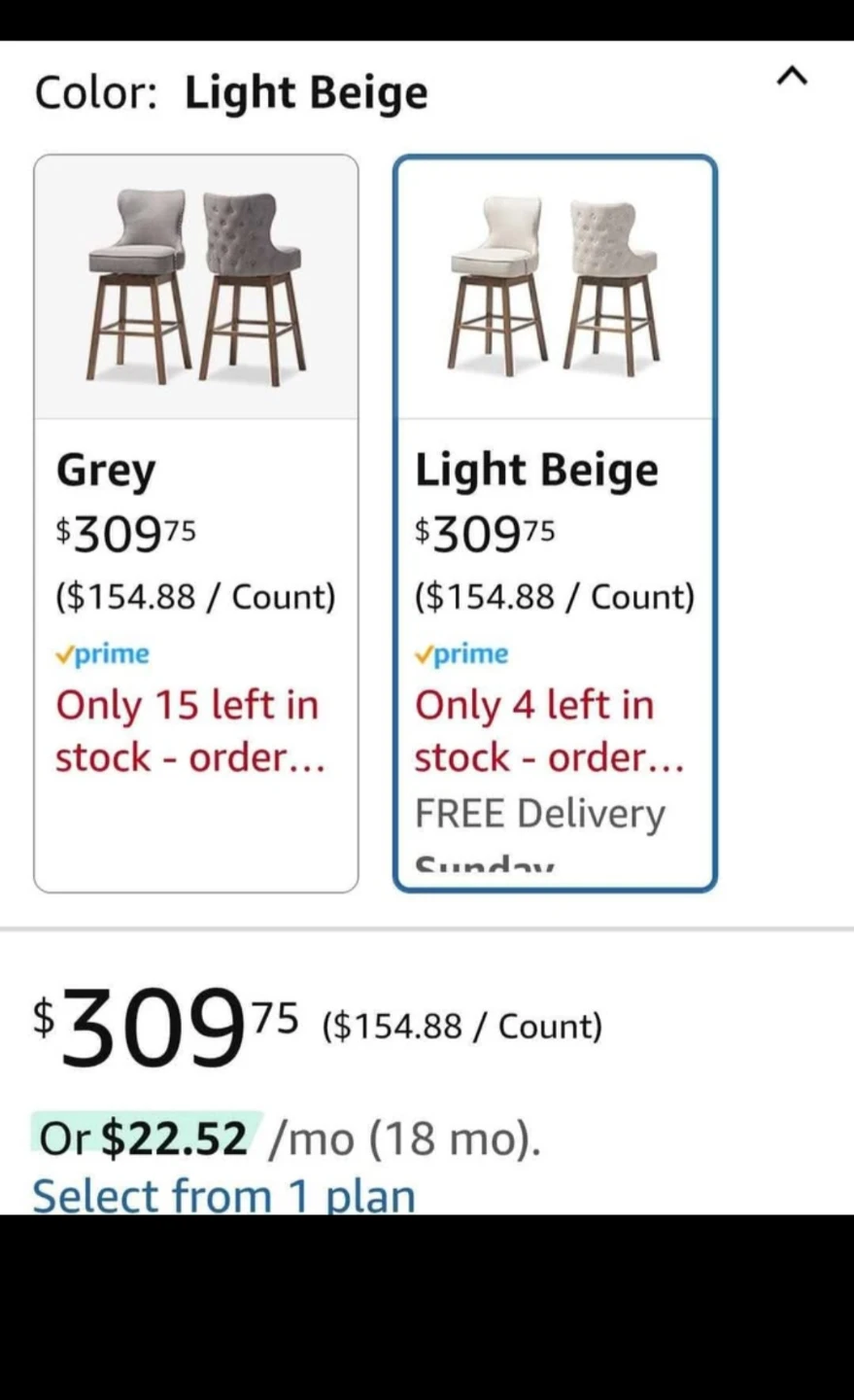 Baxton Studio Gradisca Barstool - Light Beige - photo 2