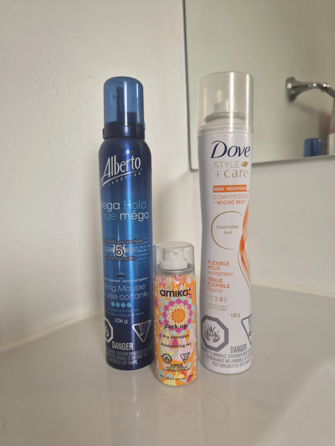 Amika, Alberto, & Dove - Hair Spray & Dry Shampoo