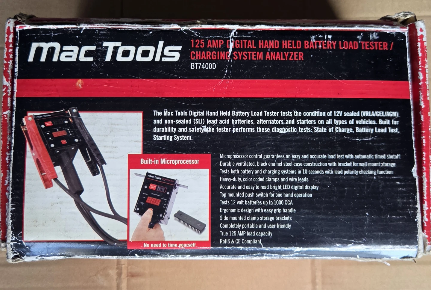 Mac Tools 125 Amp Digital Hand Held Battery Load Tester BT7400D
