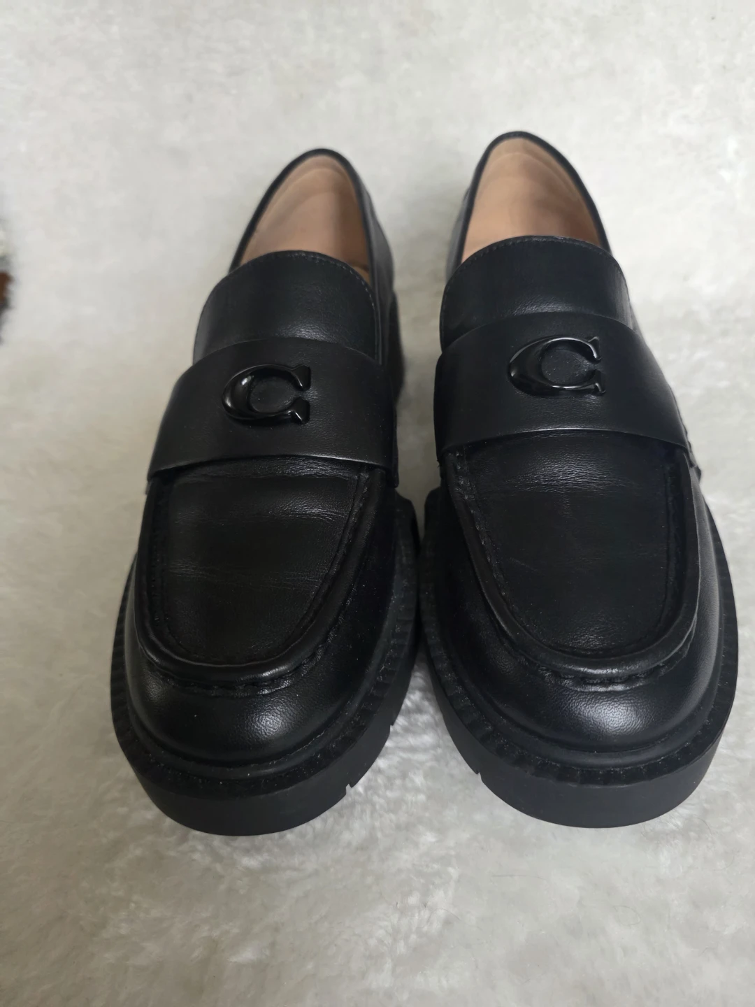 Coach Black Leather Leah Loafers W8 - photo 2