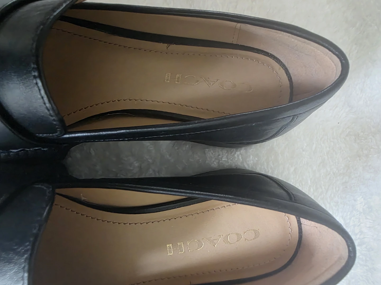 Coach Black Leather Leah Loafers W8 - photo 5