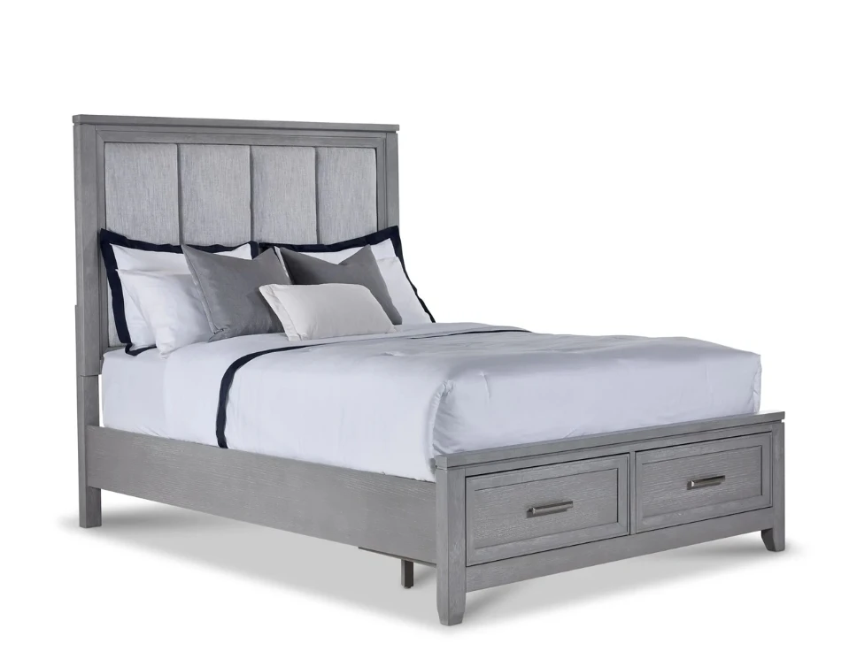 Grey Upholstered king size Bed with mattress - photo 3