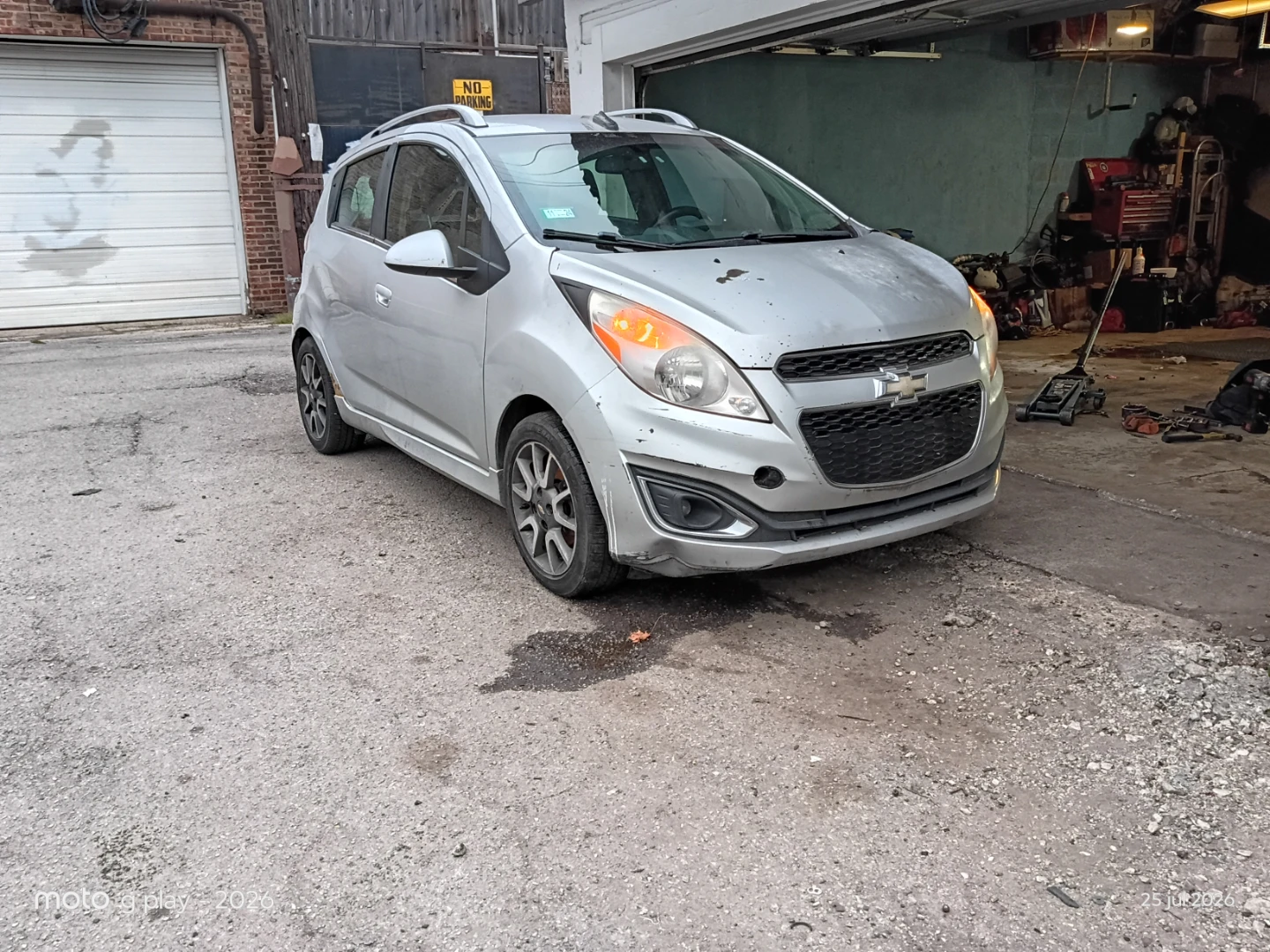 Silver Chevrolet Spark Hatchback