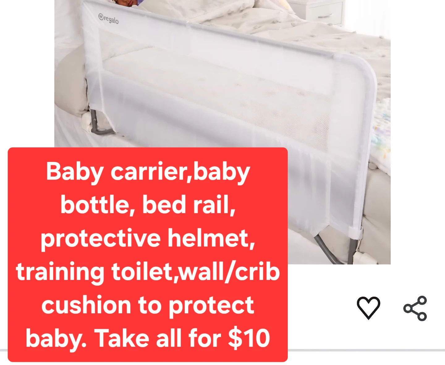 Baby carrier, Bed Rail etc