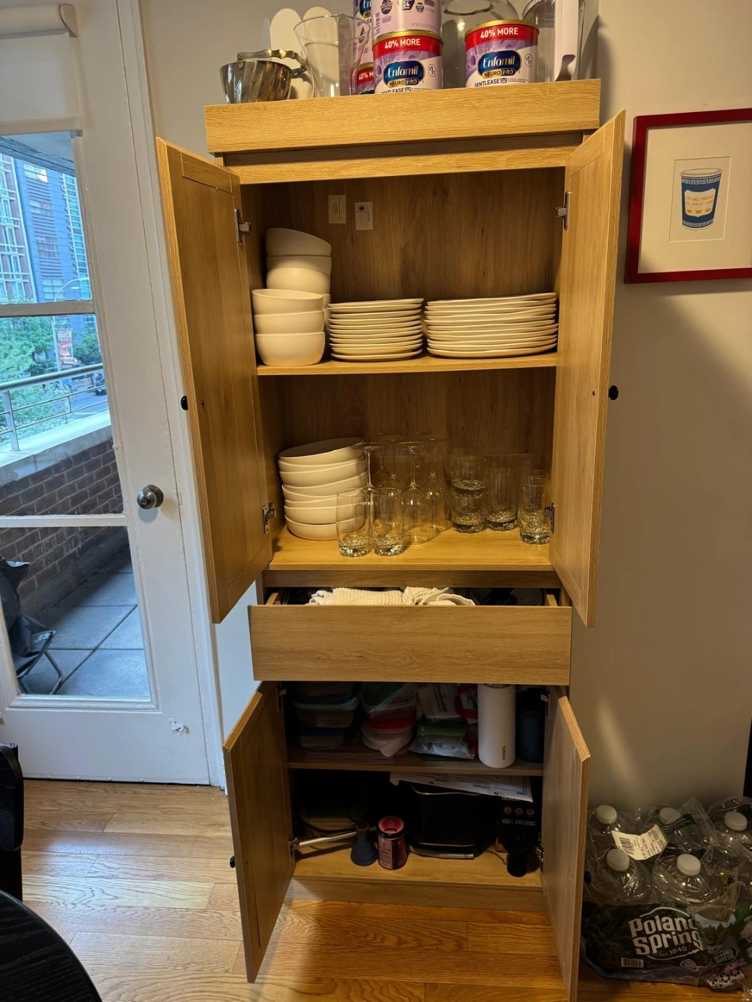 Wooden Cabinet with Cane Doors - photo 2