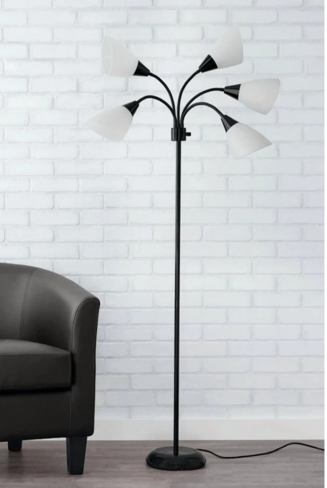 Black 5-Arm Floor Lamp - photo 2