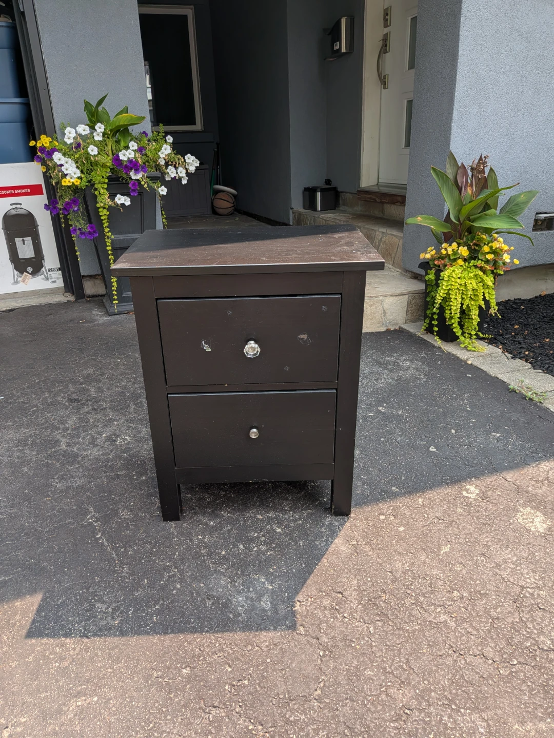 Black Two-Drawer Nightstand