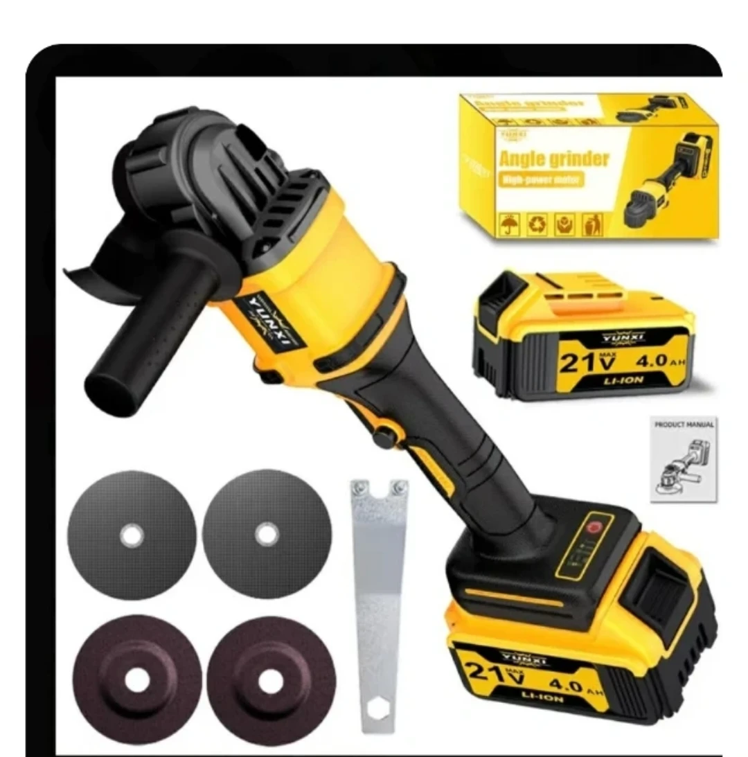 21V Cordless Angle Grinder with 4.0AH Battery