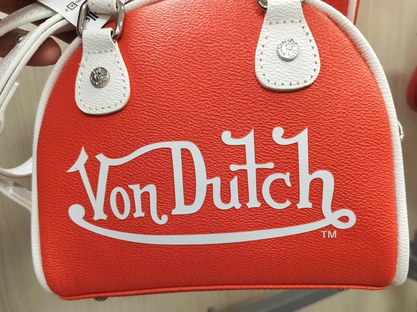 Von Dutch Red & White Mini Duffle Bag