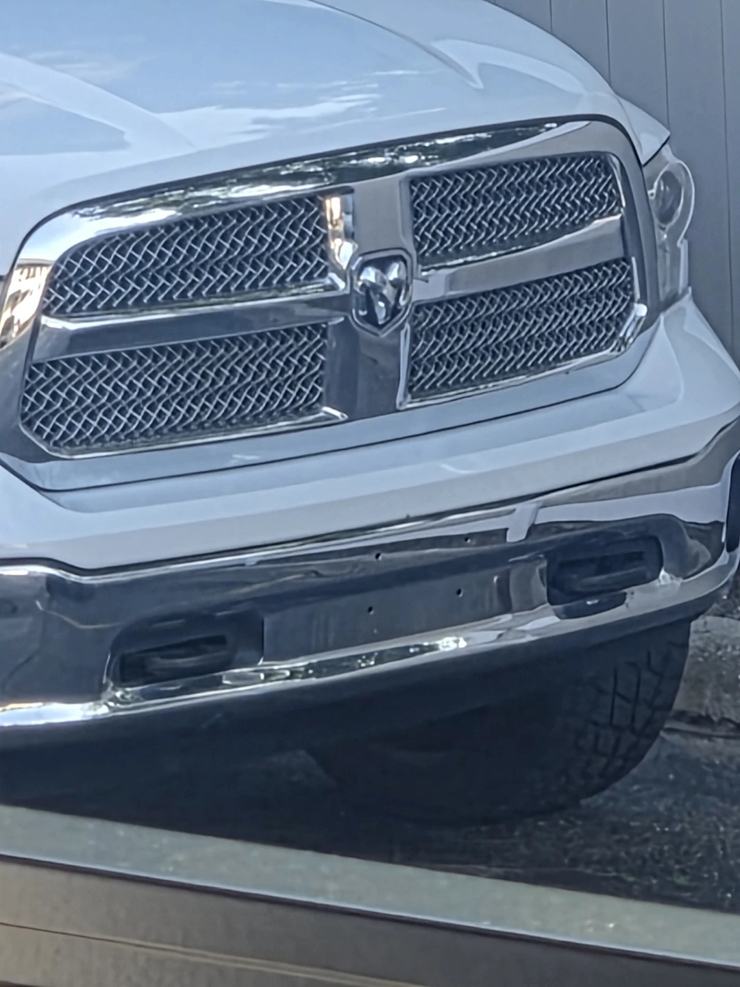 White Ram Truck with Custom Wheels