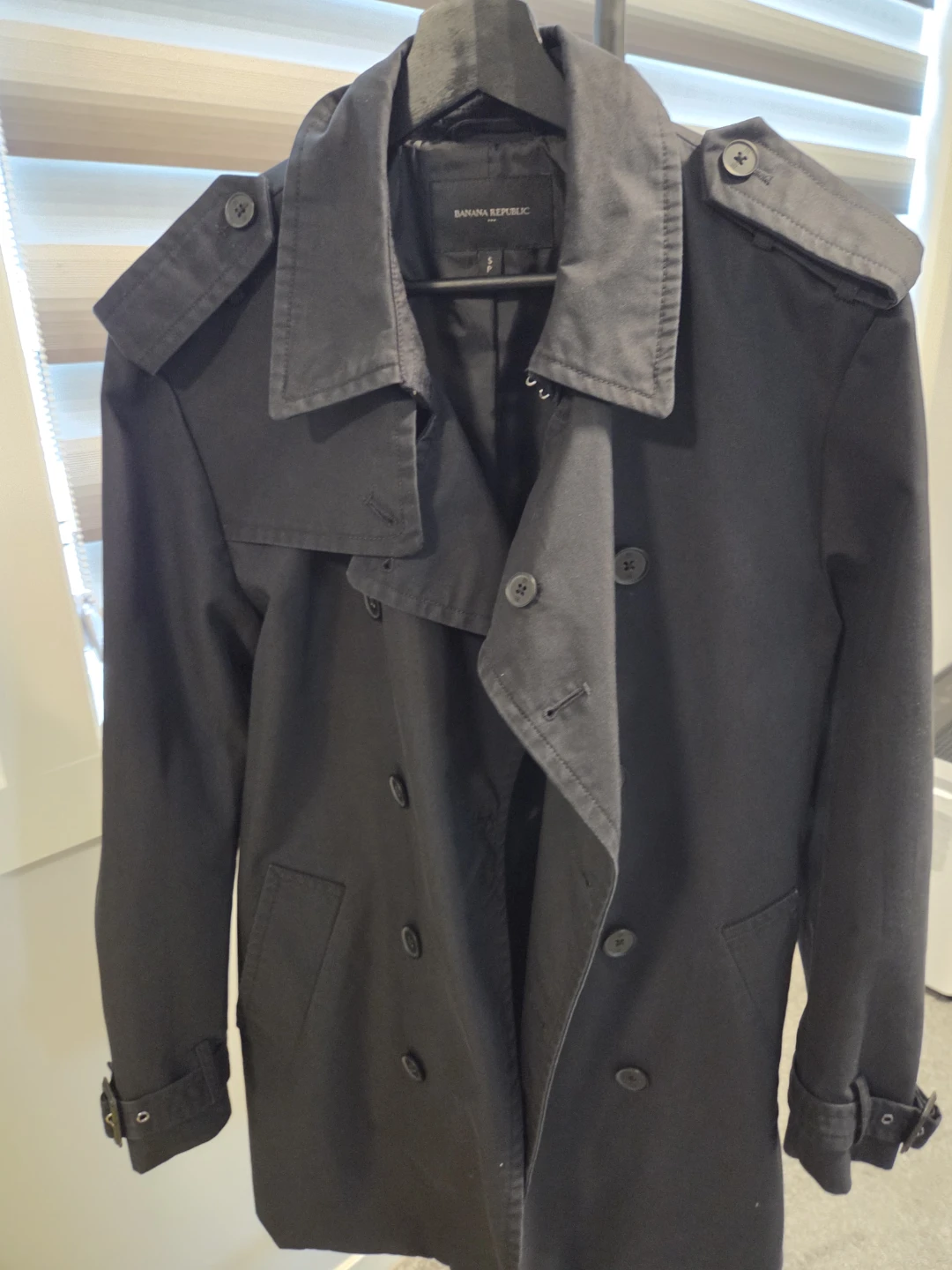 Banana Republic Black Trench Coat - Size S