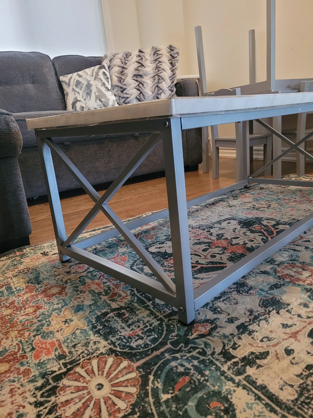 Modern Coffee Table with Marble-Look Top - photo 2