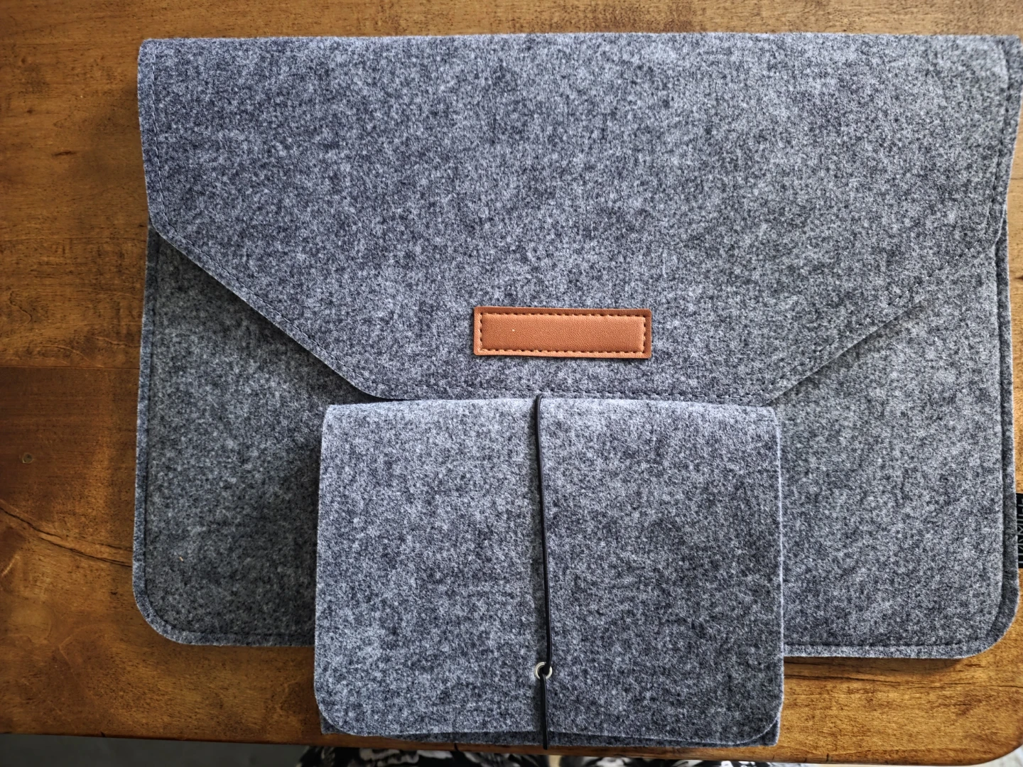 Grey Felt Laptop Sleeve and Pouch( NEW)