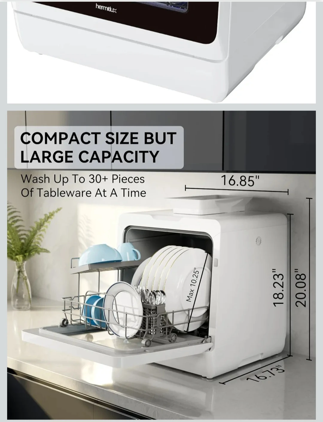 Hermitlux HDW5CW01 Countertop Dishwasher