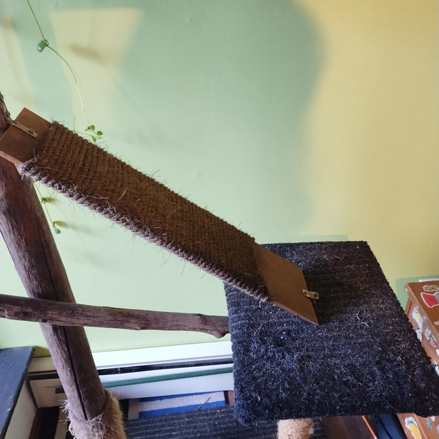 Homemade Wooden Cat Tree with Scratching Post - photo 2