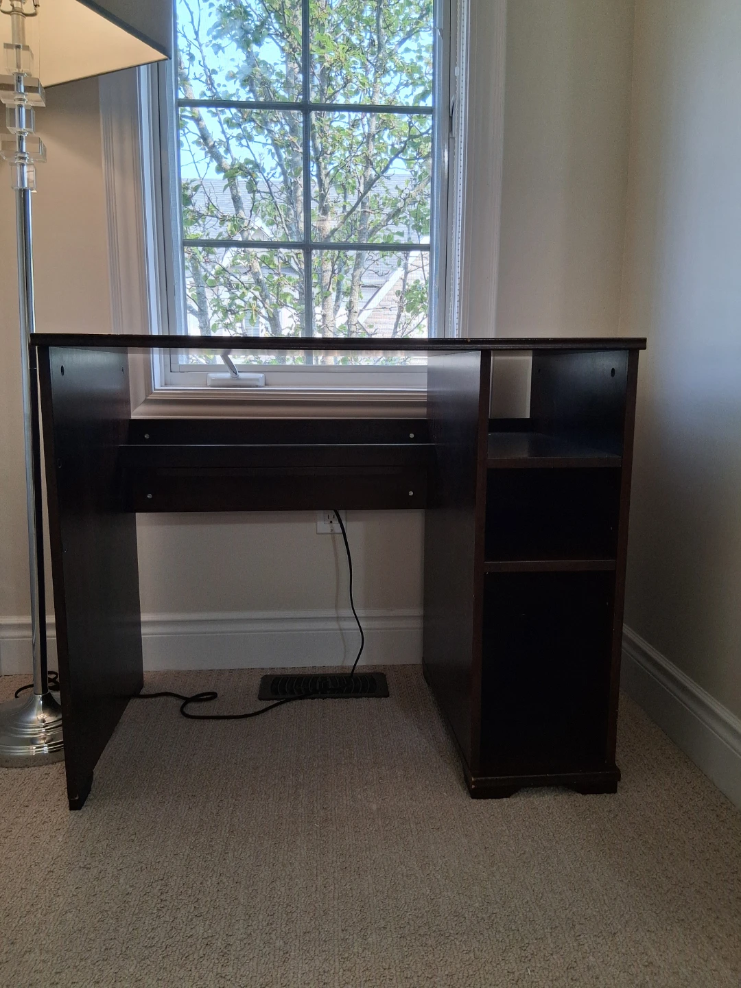 Dark Wood Desk with Shelving - photo 2