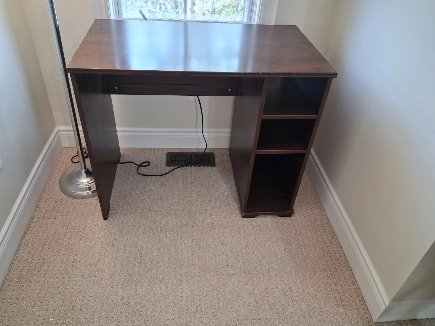 Dark Wood Desk with Shelving - photo 4