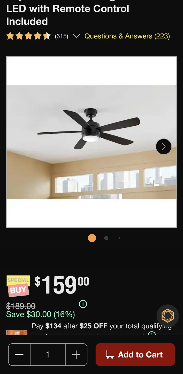 Hampton Bay 52 in. Averly Ceiling Fan with Remote - photo 2