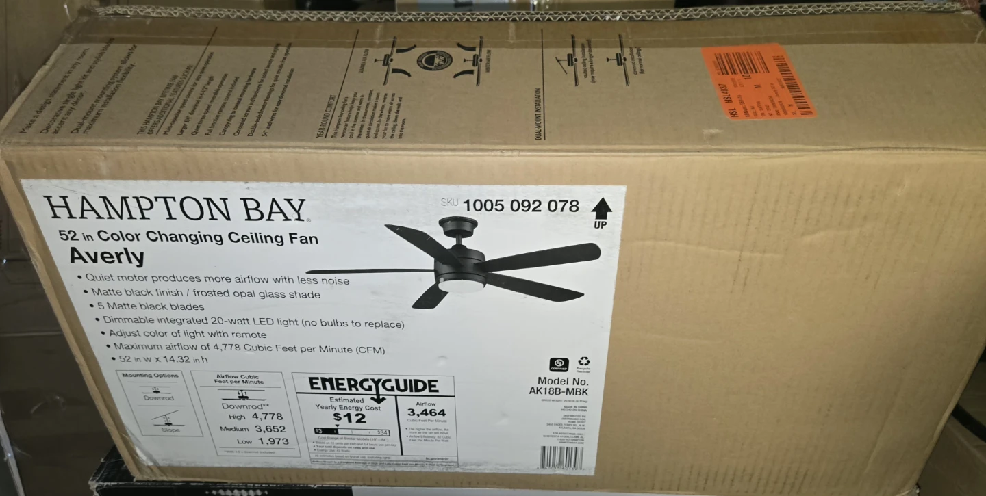 Hampton Bay 52 in. Averly Ceiling Fan with Remote - photo 3