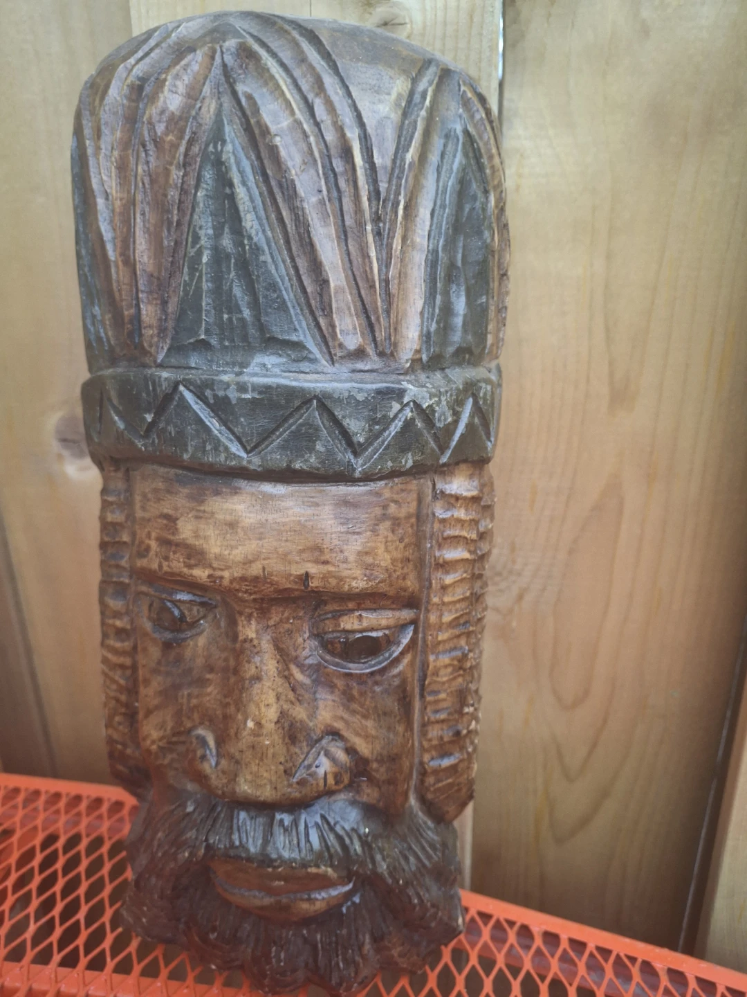 Hand Carved Wooden Mask - photo 2