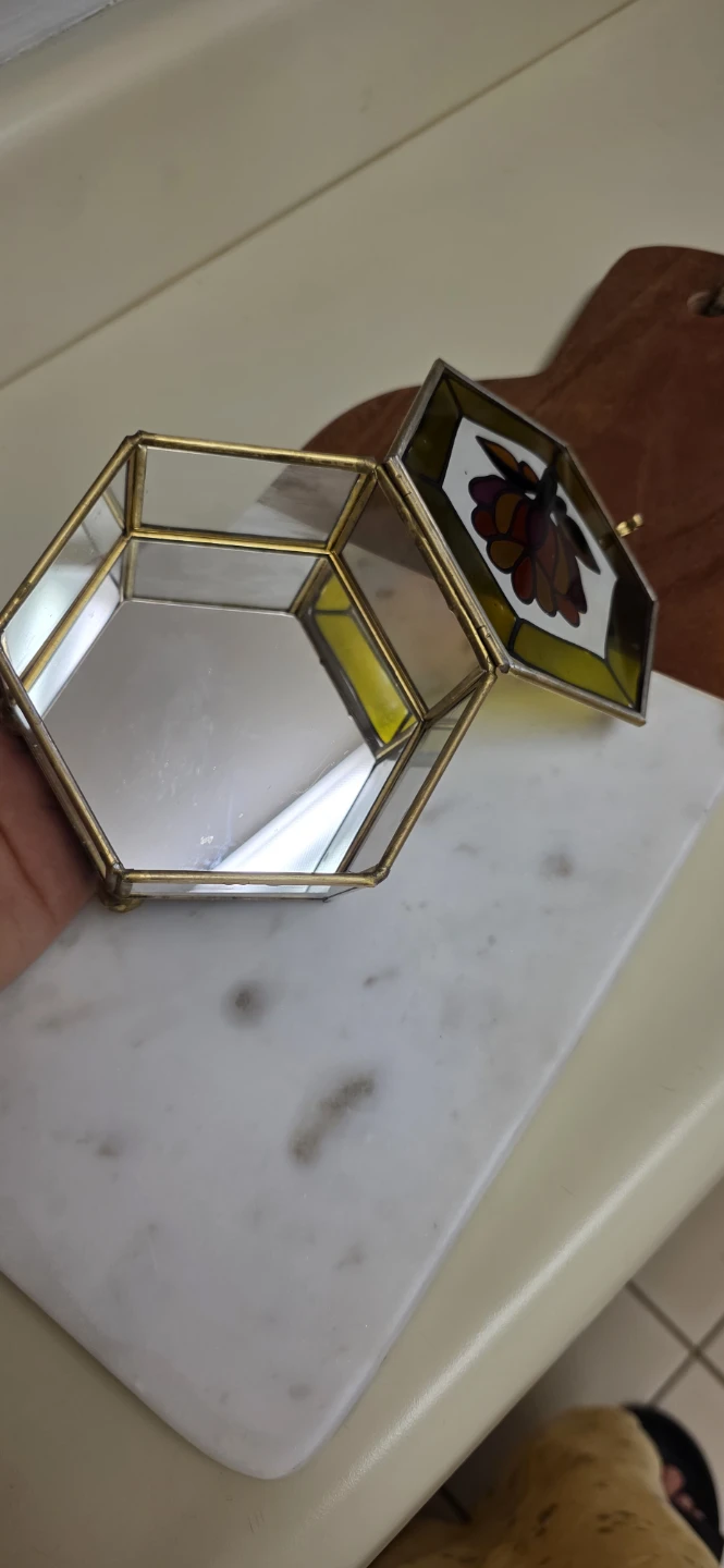 Stained Glass Hinged Trinket Box - photo 2
