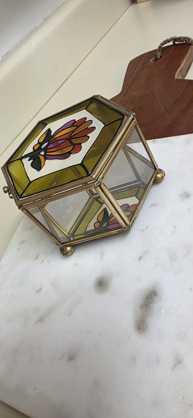 Stained Glass Hinged Trinket Box - photo 3