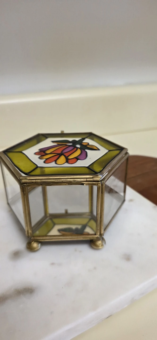 Stained Glass Hinged Trinket Box - photo 4