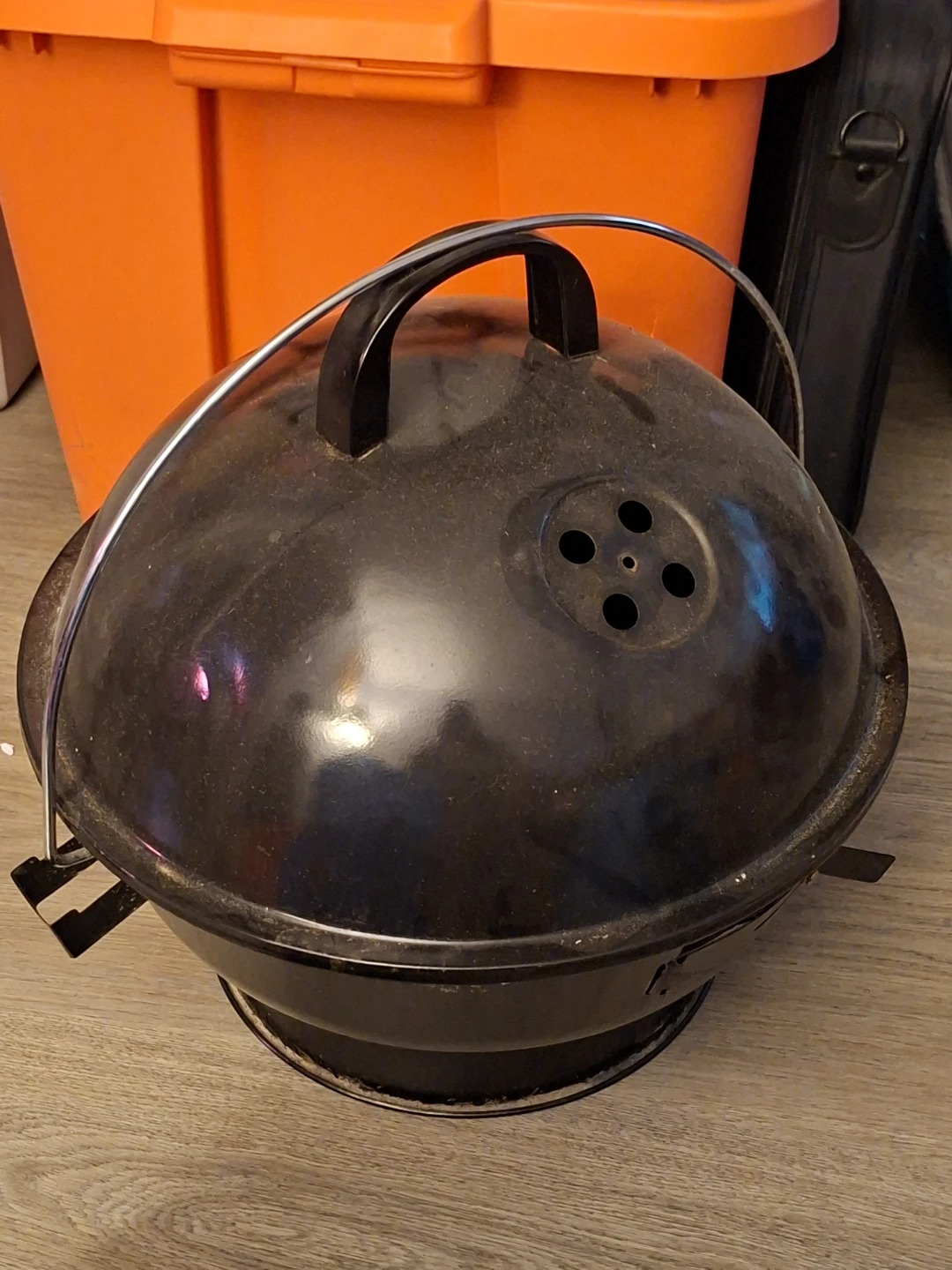 Portable Charcoal Grill and charcoal chimney