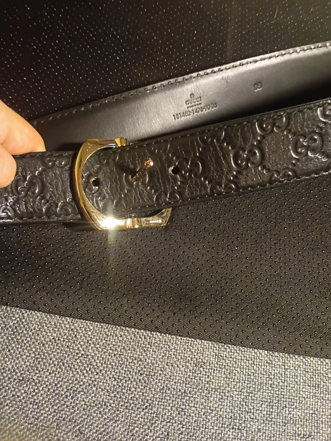 Gucci Black GG Monogram Belt