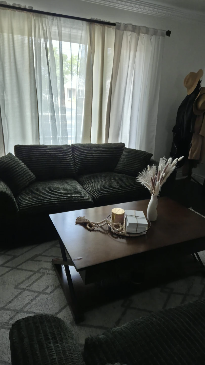 Dark Green Corduroy Sofa 2  two seaters set - photo 2