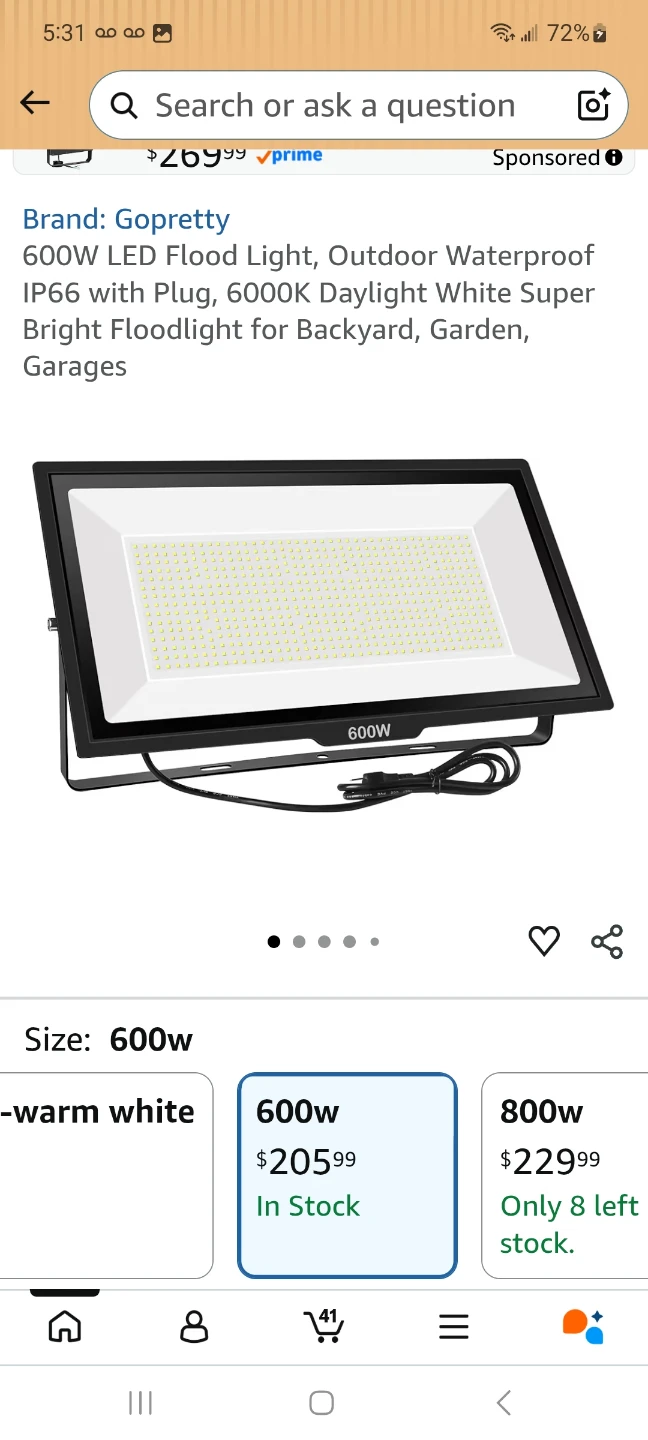 Gopretty 600W LED Flood Light